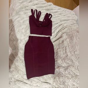 Guess night out crop top and skirt Brand New without tags top: xs skirt: s .